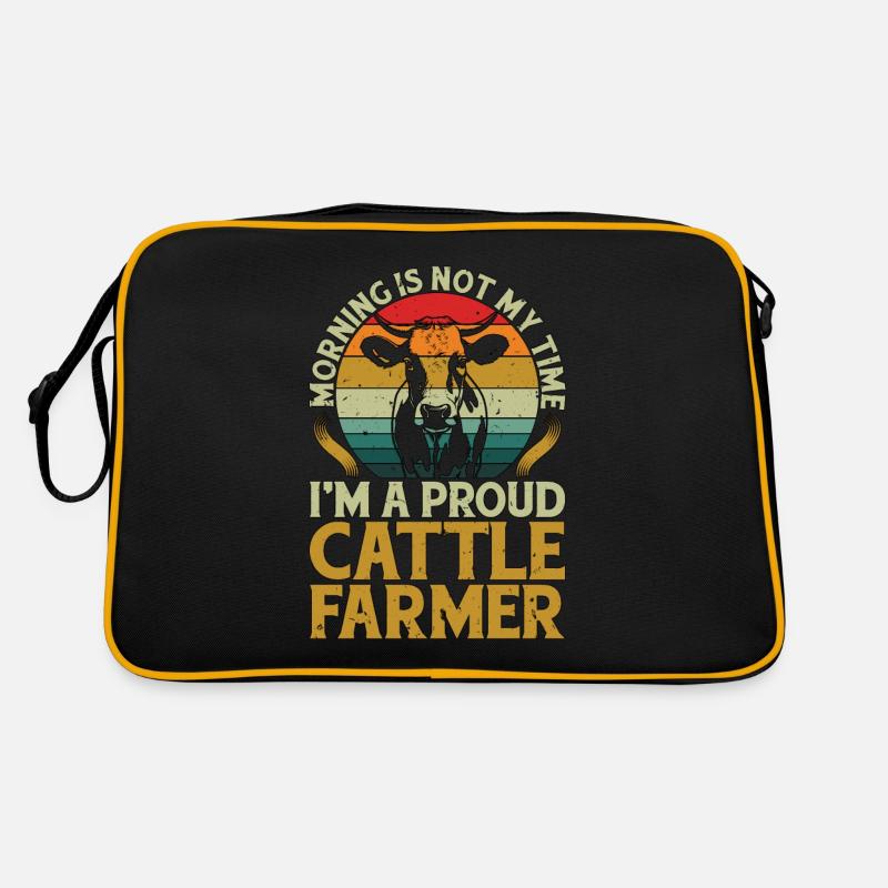 Cattle Farmer Morning Is Not My Time Dairy Farmer Retro Bag