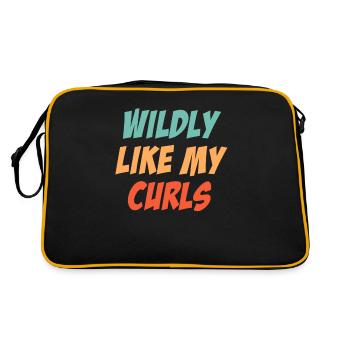 Wild Wie Meine Locken Lustige Lockige Haare - Retro Tasche - Schwarz/Gold - Hinten