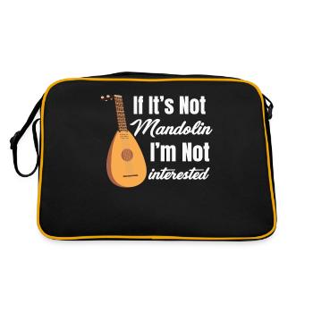 Wenn Es Nicht Um Mandoline Geht, Bin Ich Nicht - Retro Tasche - Schwarz/Gold - Hinten
