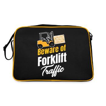 Beware of forklift traffic. - Retro Bag - black/gold - Back