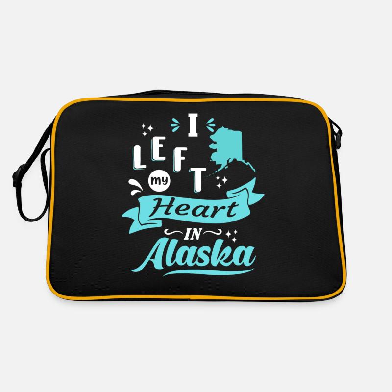 Alaska Souvenir Liebe - Retro Tasche - Schwarz/Gold