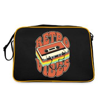 Retro Vibes Cassette Tape Nostalgia - Retro Bag - black/gold - Back