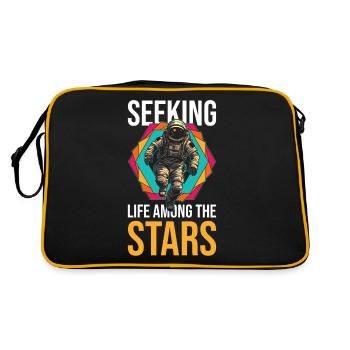 Astronaut Space Inspirational Quote - Retro Bag - black/gold - Back