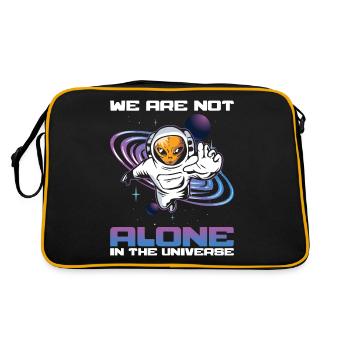 Wir sind nicht allein: Astronautentheoretiker, gläubiger Außerirdischer - Retro Tasche - Schwarz/Gold - Hinten