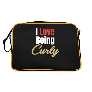 Ich Liebe Es, Lockig Lustige Haare Wellige - Retro Tasche - Schwarz/Gold - Hinten