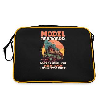 Modelleisenbahn Ich weiß, dass ich zu viel gekauft habe - Retro Tasche - Schwarz/Gold - Hinten