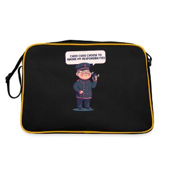 Modelleisenbahn-Choo Wählen Sie Verantwortlichkeiten ignorieren - Retro Tasche - Schwarz/Gold - Hinten