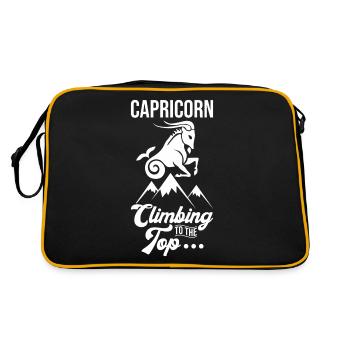 Signe du zodiaque Capricorne citation inspirante - Sac Retro - noir/or - Dos