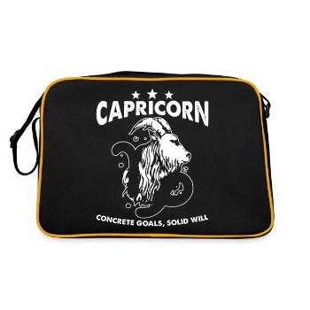 Capricorn Zodiac Characteristic Quote - Retro Bag - black/gold - Back