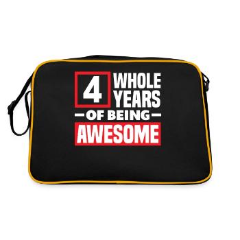 4th Birthday Children's Birthday Party - Retro Bag - black/gold - Back