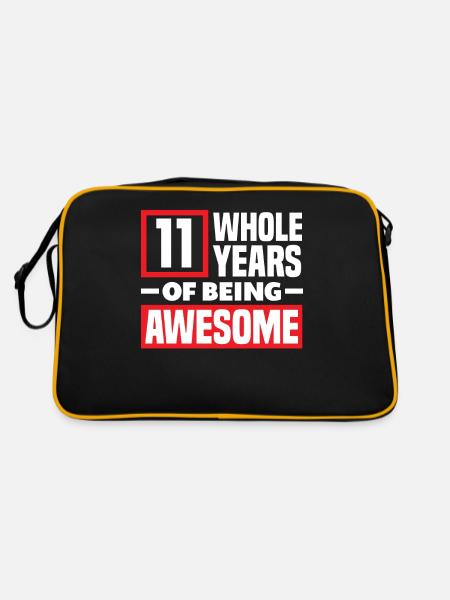 11th Birthday Children's Birthday Party - Retro Bag - black/gold - Back