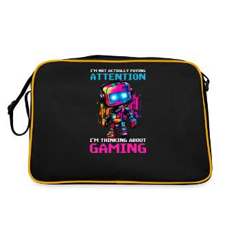 Im A Video Gamer Not Paying Attention - Retro Bag - black/gold - Back