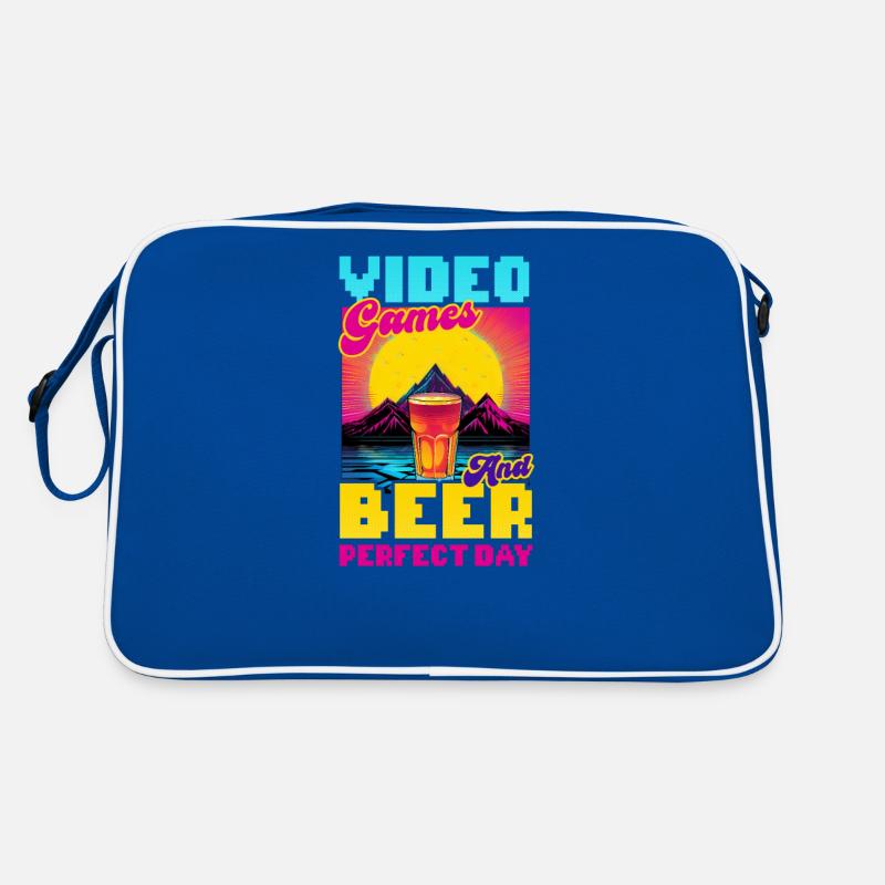Ich bin ein Videospieler Videospiele Und Bier Perfekter Tag Retro Tasche