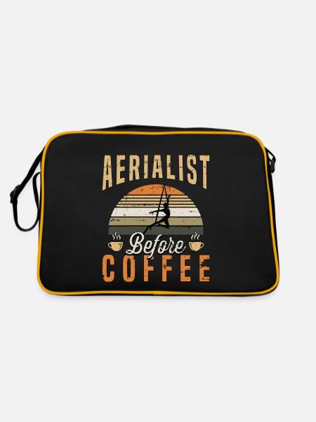 Aerialist Before Coffee Aerial Arts Coffee Lover - Retro Bag - black/gold - Back
