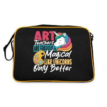 Art Teacher Sculpture Printmaking Back To School - Retro Bag - black/gold - Back