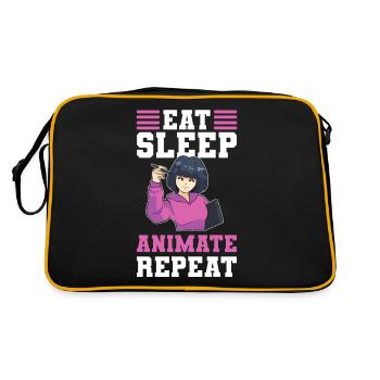 Visual Artist Animate 3D Art Eat Sleep Animate - Retro Bag - black/gold - Back