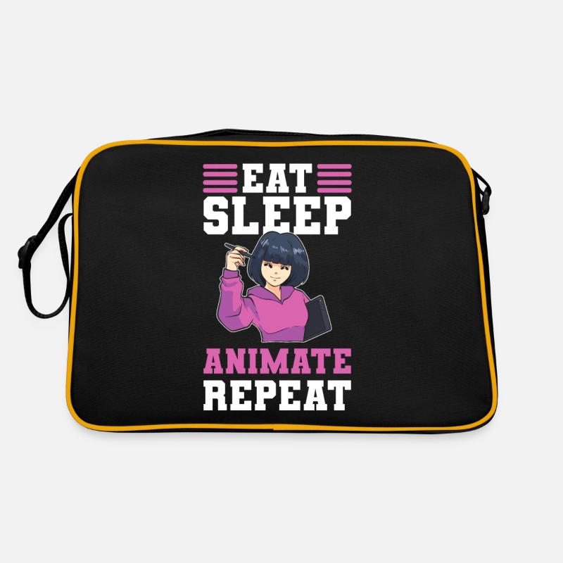Visual Artist Animate 3D Art Eat Sleep Animate Retro Bag