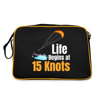 Life starts at 15 knots Funny - Retro Bag - black/gold - Back