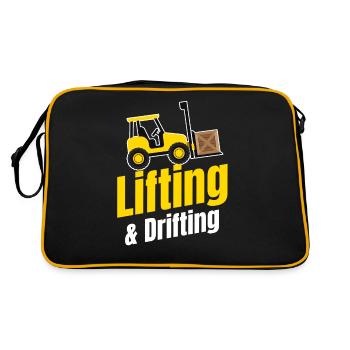 Lifting & Drifting Funny Forklift Driver Truck - Retro Bag - black/gold - Back