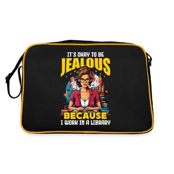 Librarian It's Okay To Be Jealous School Librarian - Retro Bag - black/gold - Back