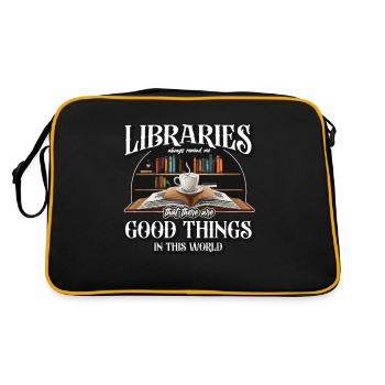 Librarian Libraries Always Remind Books Librarians - Retro Bag - black/gold - Back