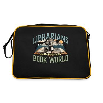 Librarians Are The Heroes Of Bookworm Librarians - Retro Bag - black/gold - Back