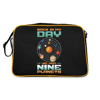 Zu meiner Zeit Sternebeobachtung auf neun Planeten - Retro Tasche - Schwarz/Gold - Hinten