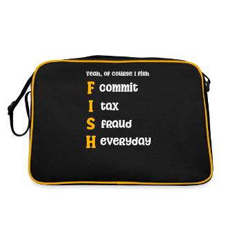 Fraude fiscale Bien sûr que je pêche - Sac Retro - noir/or - Dos