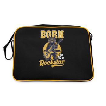 La musique rock est née pour être un rocker - Sac Retro - noir/or - Dos