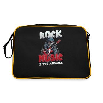 Musique rock La musique rock est la réponse - Sac Retro - noir/or - Dos