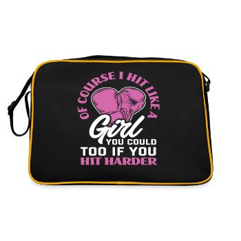 Boxe Femmes Fière Boxeuse - Sac Retro - noir/or - Dos