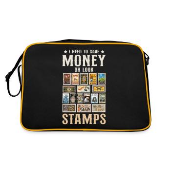 Collectionneur de timbres Passionné de timbres - Sac Retro - noir/or - Dos