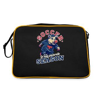 Fußballtrainer Fußball ist die Lieblingsjahreszeit - Retro Tasche - Schwarz/Gold - Hinten