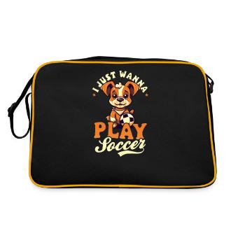 Soccer Coach Just Want To Play Soccer - Retro Bag - black/gold - Back