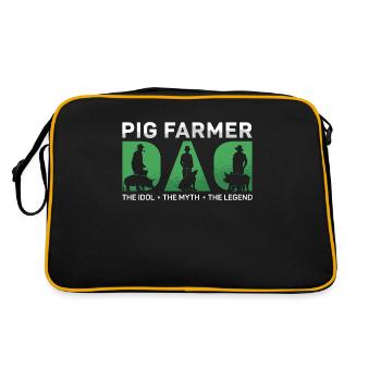 Papa éleveur de porcs L’idole Le mythe Le propriétaire du cochon - Sac Retro - noir/or - Dos