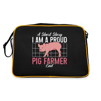 Éleveur de porcs Une histoire courte Je suis un fier propriétaire de porc - Sac Retro - noir/or - Dos