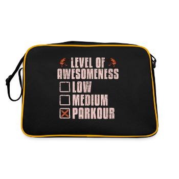 Parkour Level Of Awesomeness Running Parkour Lover - Retro Tasche - Schwarz/Gold - Hinten