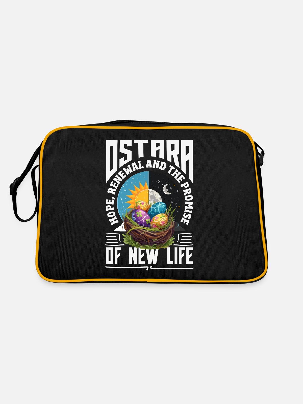 Easter Eostre Pagan Spring - Retro Bag - black/gold - Back