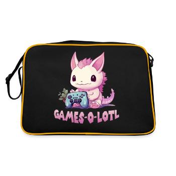 Axolotl Gamer T Kawaii Stuff Axolotl Otaku Axolotl - Sac Retro - noir/or - Dos
