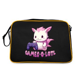 Axolotl T Kawaii Axolotl Gaming Lurche Axolotl - Retro Tasche - Schwarz/Gold - Hinten