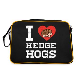 J’aime le hérisson pour un animal épineux - Sac Retro - noir/or - Dos