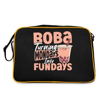 Chai Tee Schwarzer Tee Eistee Boba Tee - Retro Tasche - Schwarz/Gold - Hinten