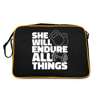 Gewichtheben Gewichtheber Schweiß - Retro Tasche - Schwarz/Gold - Hinten