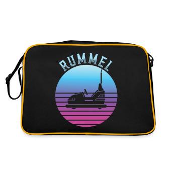 Amusement park, funfair, fair, bumper cars - Retro Bag - black/gold - Back
