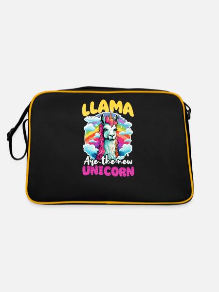 Llama Lover Llama Are New Unicorn - Retro Bag - black/gold - Back