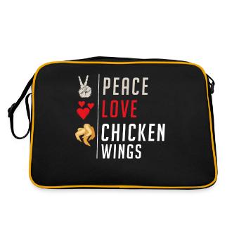 Chicken Wings Gifts - Retro Bag - black/gold - Back