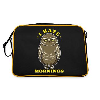Je déteste le matin Grouch Owl Motif - Sac Retro - noir/or - Dos
