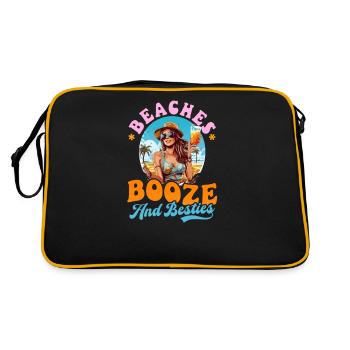Summer Vacation Beaches Booze And Besties - Retro Bag - black/gold - Back