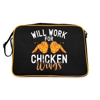 Chicken Wings Gifts - Retro Bag - black/gold - Back