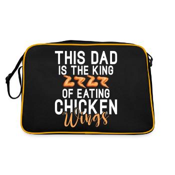 Chicken Wings Gifts - Retro Bag - black/gold - Back